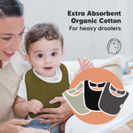 8-Pack Organic Baby Bibs for Boys, Girls - Soft Cotton Drooling and Teething Baby Bibs, Baby Girl Bibs, Baby Boy Bibs, Baby Drool Bibs for Baby Girl, Boy, Newborn Infant Bibs (Basics)