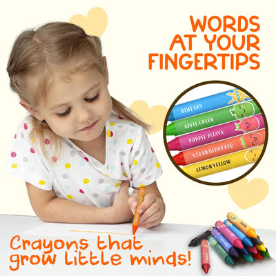 TinyGeeks Jumbo Crayons (16 Colors) – Non-Toxic, Washable, Easy-to-Hold Art Supplies for Toddlers and Kids – Perfect for Travel, Learning, and Creative Play
