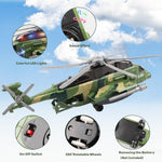 victob Helicopter Military Toy - Airplane with Lights and Music, Bump and Go Airplane Toys for Toddlers Boys Girls 3 4 5 6 7 8 Years Old, Easter Birthday Gift Toy for Kids