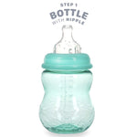 Nuby 3 in 1 Baby Bottle to Training Sippy Cup - 8 Oz Toddler Cups Spill Proof with Soft Spout, Nipple & Removeable Grip Handles - BPA Free & Dishwasher Safe (Teal)