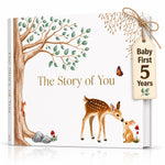 Baby Memory Book for Boy or Girl - First 5 Year Keepsake Album from Pregnancy to Age Five - Baby Book to Record Baby's Milestones and Photos - 1st Gender Neutral Photo Books for Newborn Babies