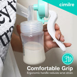 Cimilre M1 Manual Breast Pump Kit – Portable, Quiet Breastfeeding Pump with Ergonomic Handle, Closed System & Wide‑Neck Bottle for Travel, Backup & On‑The‑Go Moms