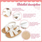 Meckior Infant Baby Girls Boys Summer Sandals Open Toe Lace Princess Dress Wedding Flats Shoes Newborn Toddler Soft Non-slip Sole First Walker Crib Shoes