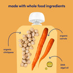 Cerebelly Organic Baby Food Pouches, Carrot Chickpea Purees, 16 Nutrients, No Added Sugar, Fiber & Non-GMO, 4oz, 6 Pack