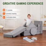 snow mini Modular Kids Play Couch 15PCS, Convertible Toddler Floor Sofa Set, Foam Play Sofa for Boys & Girls, Versatile Kids Furniture for Playroom, Climbing, Reading, Relaxing