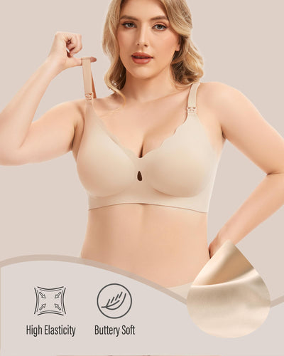 Vinfact 3 Pack Nursing Bras for Breastfeeding Comfort Hollow Breast Feeding Bras Women Seamless Maternity Bras for Pregnancy