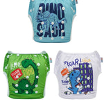 ALVABABY Swim Diapers 3pcs Baby & Toddler Snap One Size Reusable Adjustable Baby Boys' Swim Diapers for Swimming Lessons 3SWY60A