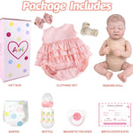 Aori Reborn Baby Dolls Girl 20'' Realistic Sleeping Newborn - Lifelike Poseable Vinyl Baby Doll with Feeding & Outfit Set - Weighted Body for Cuddling, Gift for Collectors & Kids 3+