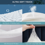 Cozymaker Queen Size 100% Waterproof Mattress Protector, Cooling Mattress Cover Fitted 8-21" Deep Pocket, 3D Air Fabric Soft Breathable Bed Mattress Pad Cover Noiseless Washable