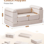 ROBUD Kids Couch, Beige Modular Kids Play Couch, DIY-Style & Washable Toddler Sofa for Playroom, Bedroom, Nursery, WG411