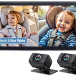 2-Kids Baby Car Camera for Seat: 6.9 Inch Ultrawide Display with Two Cameras Rear Facing - USB Powered Backseat Camera HD 1080P Easy to Install