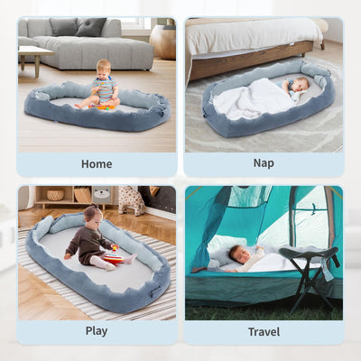 DEYGIA Kids Travel Bed, Removable Kids Floor Bed, Toddler Crib for Napping, Camping, Traveling for Kids 2-8 Years Old