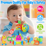Baby Rattles Toys for 0-6 Months - 18 PCS Infant Toys 0-3 Month Old Baby Boy Girl Gifts Set with Teething and Wrist Socks Rattle Infant Newborn Sensory Toy