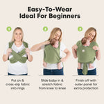 KeaBabies Baby Wrap Carrier Ring Sling - Easy to Wear, Adjustable D-Lite Baby Carrier Newborn to Toddler, Infant Carrying Shirt, Hands Free Bonding, Breathable Fabric Wearing Wrap (Dusty Olive)