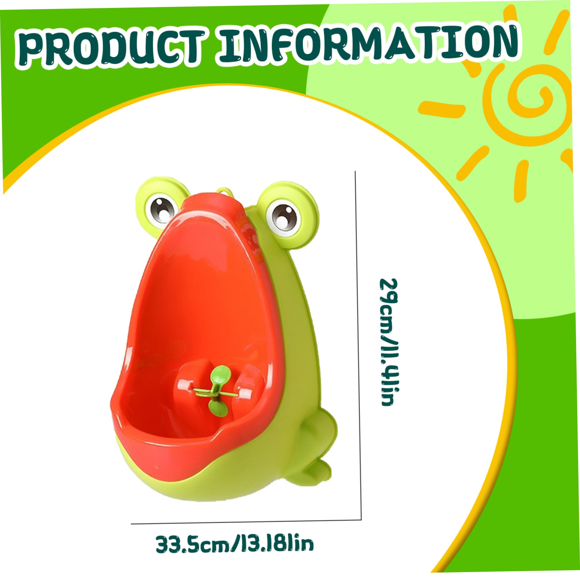 Urinal for Toddlers Boys Frog Urinal Potty Training 13x11" Wall Hanging/Suction Cup Toddler with Aiming Target at Home, Kindergarten, Preschool