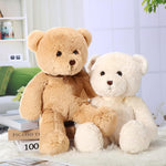 HyDren 2 Pack Plush Bear Stuffed Animals 18 Inch Cuddly Stuffed Bear Plushies with Bow for Birthday Gifts Baby Shower Party Favor Decors(Beige, Light Brown)