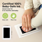 Inkless Hand and Footprint Kit, Boy, Girl, Newborn Keepsake - No Mess Ink Pad for Baby Handprint, Clean Touch Paw Print Kit for Dog Picture Frame, Personalized Baby Christmas Shower Gifts (Ash Wood)