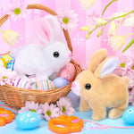 CatchCute Plush Bunny Easter Toys for Kids,Interactive Bunny with Sounds,Can Walk,Wag Tail and Twitch Nose with Remote Control Leash,Easter Eggs with Pull Back Cars,Easter Birthday Gift for Toddlers