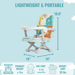 Dream On Me Munch N Go Booster Seat for Dining Table, Lightweight Compact Fold Travel Booster Seat, 3-in-1 Convertible, Four Level Height Adjustment and Easy Tray Removal