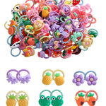 100pcs Mix Colors Girl's Elastic Hair Ties Soft Rubber Bands Hair Bands Holders Pigtails Hair Accessories for Girls Infants Toddlers Kids Teens and Children 100A