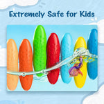 YPLUS Peanut Crayons for Kids, 12 Colors Washable Toddler Crayon, Non-Toxic Baby Crayon for ages 2-4, 1-3, 4-8, Coloring Art Supplies