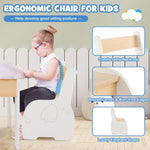 Costzon Kids Table and Chair Set, 4 in 1 Wooden Activity Table & 2 Chairs with Detachable Blackboard for Arts, Crafts, Drawing, Reading, Storage, 3 PCS Toddler Table and Chairs for Boys Girls (White)