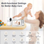 Baby Monitor with Camera and Audio, 4.3'' Video Baby Monitor No WiFi with 1000ft Long Range and 30-Hour Battery, Remote Pan-Tilt-Zoom, Night Vision, ECO Mode, 2-Way Talk