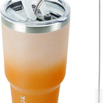 BJPKPK 30oz Stainless Steel Tumbler Color Block Insulated Tumblers Cup with Lid and Straw, Double Walled Travel Coffee Mug,Mint