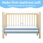 2"x27.5"x52" Mattress Topper, Ultra-Soft Gel-Infused Memory Foam, Odorless & Noiseless Water-Proof Sleep Surface, Detachable and Washable Outer Cover, Pure White & Blue