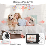 VTimes Baby Monitor with Camera and Audio - 2.4'' LCD Screen, Video Baby Monitor No WiFi Night Vision VOX Mode Pan-Tilt-Zoom Temperature Display Two-Way Audio Lullabies Feeding Alarm - 1000ft Range