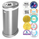 Ubbi Steel Diaper Pail, Odor Locking, No Special Bag Required, Award-Winning, Registry Must-Have, Chrome