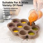 KeaBabies Silicone Baby Food Freezer Tray with Clip-on Lid, 2oz x 10 Pods Baby Food Freezer Molds, Breast Milk Freezer Tray, Dishwasher, Microwave, BPA-Free Baby Food Storage Tray(Chai Latte)