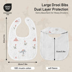 GLLQUEN BABY Muslin Drool Bibs for Boys Girls 8 Pack, Adjustable Baby Bibs for Drooling and Teething, Soft Cotton Baby Bandana Bibs for Newborn Feeding Essentials(Circus)