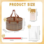 Baskets for Gifts Empty Set of 4, Bamboo Woven Gift Basket with Wrap Bags, Pull Bows, Raffia, Greeting Cards – Round Basket for Birthday, Shower, Housewarming