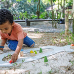 PlanToys® Road & Rail Set Wooden Montessori Imaginative and Creative Play Set | Early Language, Problem Solving and Coordination Activity | Eco Friendly Road and Rail Building Set