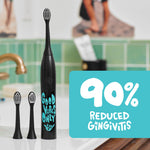 Made by Dentists Sonic X Electric Toothbrush – Rechargeable Kids Sonic Toothbrush, 8X Plaque Removal, 2 Speed Modes, 2-Minute Timer 6 Brush Heads Included, Tweens Ages 7+, Good Vibes Only Edition