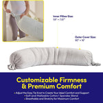 Full Body Maternity Pillow – Bean-Filled Pregnancy Support Pillow with Removable Cover – 59″ Long Full-Length Back, Hip & Belly Support for Pregnancy & Nursing, Silver