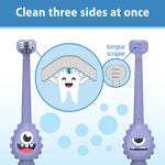 Dr. Brown's ToothScrubber Toddler Toothbrush Set, Monster with Strawberry Flavor Toothpaste