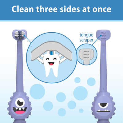 Dr. Brown's ToothScrubber Toddler Toothbrush Set, Monster with Strawberry Flavor Toothpaste