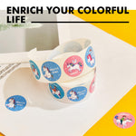 3 Roll Reward Stickers, 1500 Pcs Motivational Stickers for Kids, School Supplies Roll Sticker for School Classroom, 24 Designs (Each Measure 1” in Diameter), Include Dinosaur/Unicorn/Flower Patterns
