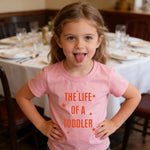 Chipeler The Life of A Toddler Shirts Kids Girls Short Sleeve Cotton Crew Neck Tops Baby Cute Summer All Year Round Gift T-Shirts Clothes Pink 2T