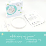 Tiny Ideas DIY No Mess Hanging Ornament Kit, Baby Hand and Footprint Keepsake, Classic Nursery Decor, Ideal Gender Neutral Gift, Baby's First Christmas, White