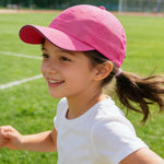 Little Girls Criss Cross Ponytail Hat Toddler Reflective Baseball Cap Kids Quick Dry Summer Sports Hats Age 3-8