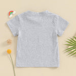 Unisex Toddler Baby Boy Girl Round Neck T-Shirt Summer Short Sleeve Tees Shirts Pullover Tops Solid Color Clothes (B-Pure Grey, 12-18 Months)
