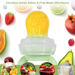 Silicone Baby Fruit Feeder & Freezer Nibble Tray Combo, Baby Teethers, Breastmilk Popsicle Molds for Teething Relief, BPA Free Fresh Food Feeder for Safe Infant Self Feeding (Sage Green)