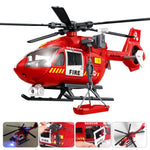 ANJARU Helicopter Toy with Lights and Sound,Simulative Rescue Helicopter Toddler Kids Toys for Kids Aged 3 4 5 6 Pull-Back Propeller Army Toys Toddler Kids Boys Gifts (Fire Fighting Helicopter)