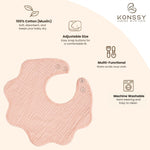Konssy Muslin Baby Bibs, 100% Cotton Absorbent and Soft Bandana Drool Bibs for Teething and Drooling, 6-Pack for Baby Boys and Girls