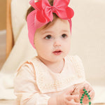 doboi Baby Girl Headbands, 12pcs Nylon Headbands with Big Baby Bows, Hair Accessories for Infant Newborn Toddler