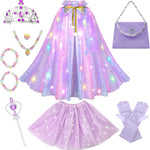 Meland Princess Dress up Clothes for Little Girl, 11Pcs Princess Cape with Crown, Princess Dresses for Girl 3-8 Birthday Gift