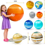 Inflatable Solar System Planets for Kids - 9 Giant Hanging Planets for Science Classroom Ceiling & Boys Room Decor, Space Themed Party Decorations Supplies with Pump, Astronomy Gifts for Ages 6-12